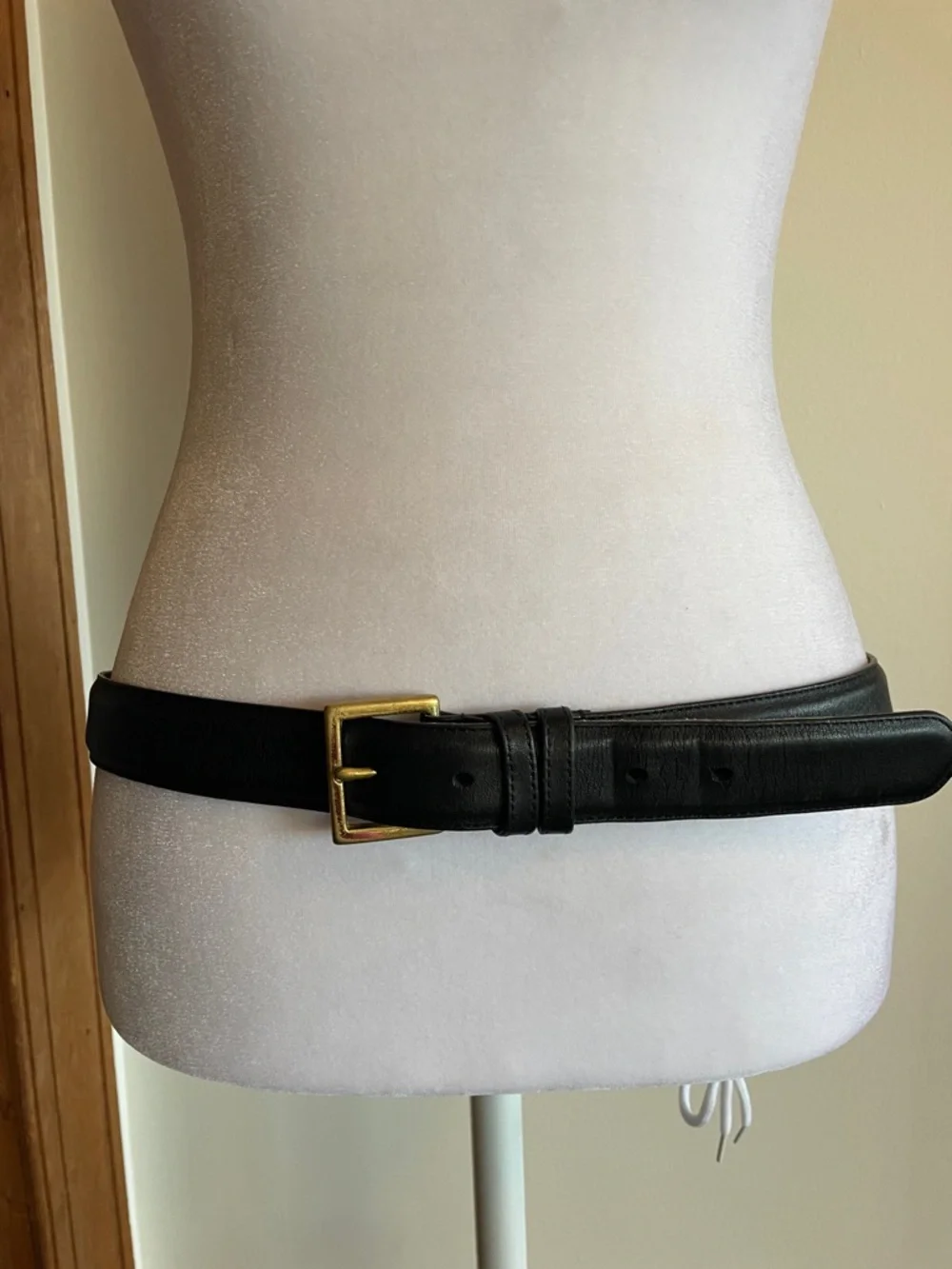 COACH Black Leather Belt 7600 with Brass Buckle Unisex 36